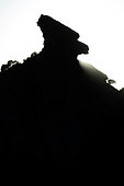 Silhouette of the rock formation known as "Rocher du Capucin", Anse de Figuerolles, La Ciotat, Bouches-du-Rhone