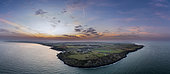 Panorama of Cap Gris-Nez at sunrise, Audinghen, Pas-de-Calais, Côte d'Opale, France