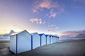 Beach cabins, Boulogne sur mer, Pas-de-Calais Côte d'Opale, France