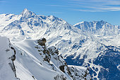 Skier, La Rosière, Tarantaise, Savoie, Alpes , France