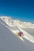 Skier, Valmorel, Tarantaise, Savoie, Alpes , France