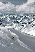 Skier, Aiguille rouge, les ARCS, Tarantaise, Savoie, Alpes, France
