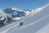 Skier, Aiguille Rouge, les ARCS, Tarantaise, Savoie, Alpes, France