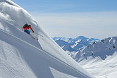 Skier, Aiguille Rouge, les ARCS, Tarantaise, Savoie, Alpes, France