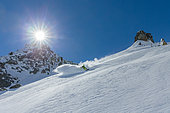 Skier, Aiguille rouge, les ARCS, Tarantaise, Savoie, Alpes, France
