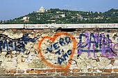 'Vero I love you'. Graffiti on the walls of Verona, Veneto, Italy