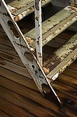 Stairs between two levels on the deck of Galeb, Tito's old luxury yacht, Rijeka, Croatia