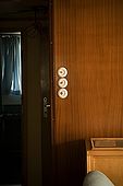 Detail of light switches in a bedroom on Galeb, Tito's old luxury yacht, Rijeka, Croatia