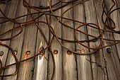 Rusting cables on Galeb, Tito's old luxury yacht, Rijeka, Croatia