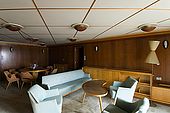 The lounge of a private appartment on Galeb, Tito's old luxury yacht, Rijeka, Croatia. Guests on the boat have included Fidel Castro, Nehru, Elisabeth Taylor and Winston Churchill.