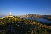 Croatia Lastovo Island View toward the Skrivena luka (bay) and the Struga lighthouse at dawn.