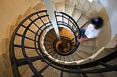 Croatia Lastovo Island Struga lighthouse - Jure, the lighthouse-keeper, going up the lighthouse to the lamp.