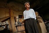 Mr. Eqerem, retired electrician, now barrel-making guru, KorAÌ