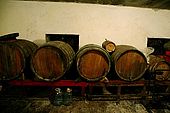 Old barrels in a cellar of Kelcyre, Valley of Permet, Albania
