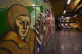 Sweden, Stockholm, Tunnelbana or T-bana (subway), Akalla station, 'Human condition' by Birgit Stahl-Nyberg