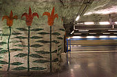 Sweden, Stockholm, Tunnelbana or T-bana (subway), Tensta station, 'Hope' by Helga Henschen© ADAGP