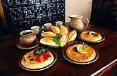 Trakai, Lithuania: Kybyns and Kiubété, traditional Karaims food.