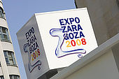 Sign for Expo 2008, Zaragoza, Saragossa, Aragon, Spain