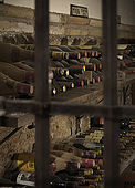 Collection of old Rioja wine in the cellars of Montal, Zaragoza, Saragossa, Aragon, Spain. tel 976 298998