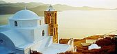 Plaka town the church of Panaghia Thalassitra, Milos Island, Greece