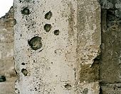 Italy, Veneto, I World War (1915-1918) locations. Montello, the Abbey of Sant'Eustachio in Nervesa della Battaglia Village.