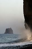 Italy, Sicily, Stromboli island.The stack rock of Strombolicchio
