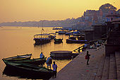 Sunset over Varanasi's main ghat.