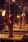 A moment of the 'Puja'; this thanks giving ceremony takes place every evening at the Dasaswamedh ghat, Varanasi's main ghat.