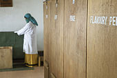 Different blends of tea are stored in the Tea Factory Hotel's mini tea factory, Nuwara Eliya, Central Province, Sri Lanka