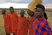 Traditional Masai dance in the centre of the circular village