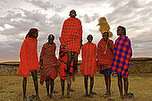 Traditional Masai dance in the centre of the circular village