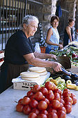 Balkan, Adriatic sea coast    Republic of Montenegro    City of Kotor, Market,    eggplants    Model Release OK
