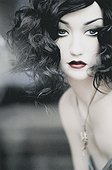 A portrait of a female mannequin