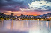 Taiwan, Miaoli, big lake, park evening color
