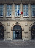City Hall of Asnieres northwestern suburb of Paris, France. Asnieres-sur-Seine mairie outdoors facade view