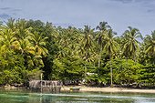 A view of the village of Friwen on Gam Island, Raja Ampat, Indonesia, Southeast Asia, Asia