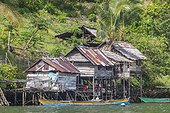 Ranger stations built on the water in Tanjung Puting National Park, Kalimantan, Borneo, Indonesia, Southeast Asia, Asia