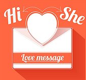 Valentine mail message with heart