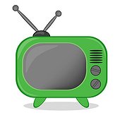 Retro TV icon, vector