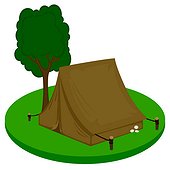 Illustration of a camping site