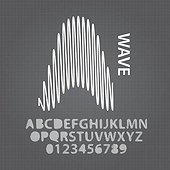 Abstract Wave Alphabet and Numbers Vector