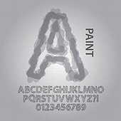 Gray Paint Alphabet and Numbers Vector