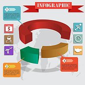 infographics pie for web and mobile vector