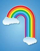 vector rainbow and clouds