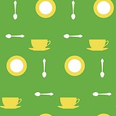 yellow cups and tea spoons