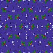 holly berries and snowflakes