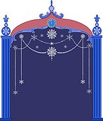 Christmas frame with snowflakes