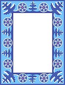 Christmas blue frame with trees