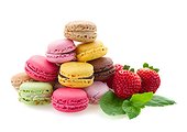 pile of fresh macaroons with ingredients