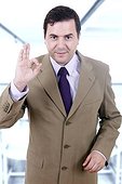 Business man showing OK sign